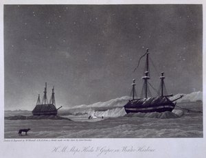 Navires H.M. Hecla et Griper dans le port d